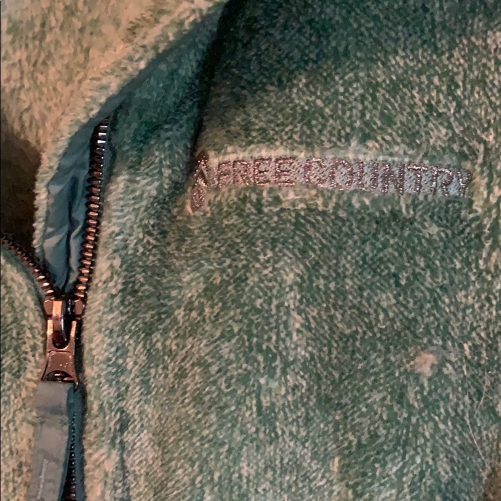 Blue fuzzy zip jacket from Free Country. - Picture 2 of 5